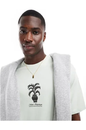 SELECTED Oversized t-shirt with central plant print in pastel