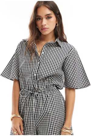 Esmée Esmee beach playsuit in black and gingham