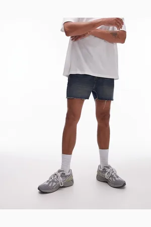Topman Micro denim shorts in dark wash