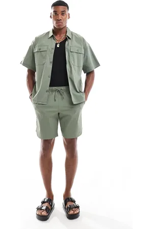 JACK & JONES Co-ord nylon short in khaki
