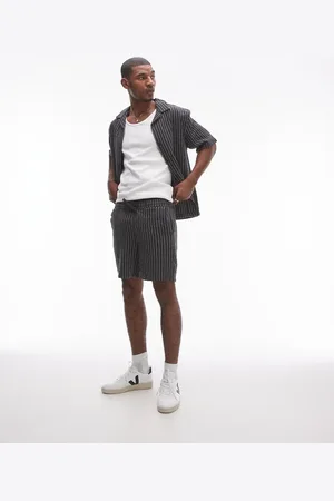 Topman Co-ord stripe short in black