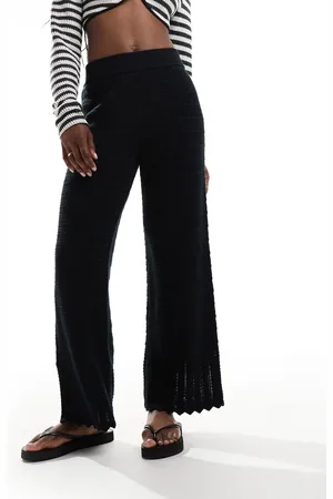 Abercrombie & Fitch Crochet wide leg trousers in