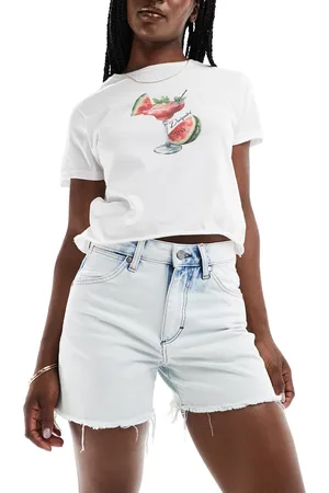Wrangler Cowboy denim shorts in light wash bleach