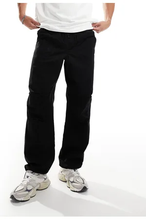 SELECTED Loose fit elasticated waistband ripstop trousers in