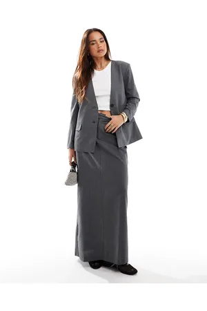 JDY Column maxi pinstripe skirt co-ord in