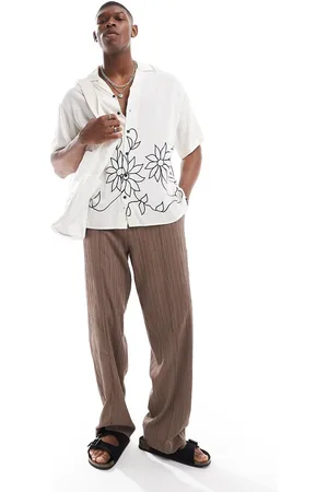 JACK & JONES Revere collar floral sketch print shirt in