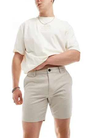 New Look Slim chino shorts in stone