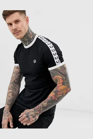 Fred Perry Sport graphic taped ringer t-shirt in