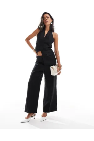 MANGO Linen tailored co-ord trousers in