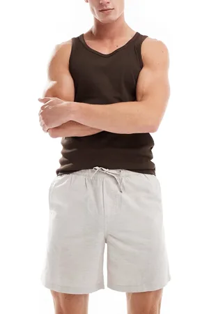 JACK & JONES Linen shorts with drawstring in beige