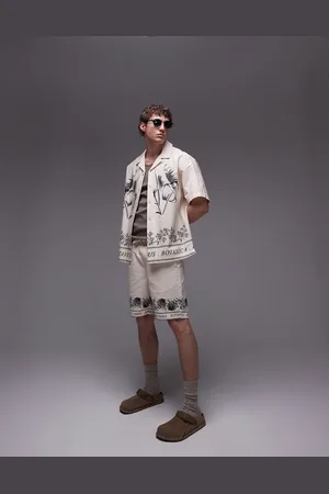 Topman Co-ord printed short in stone