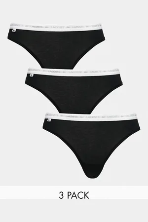 Lacoste 3 pack logo thongs in