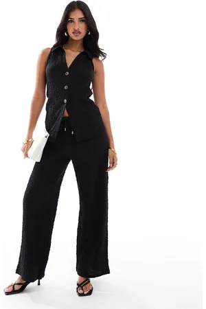 River Island Textured wide leg trouser co-ord in
