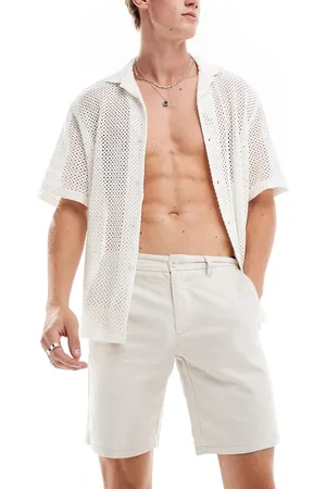 Only & Sons Linen mix chino short in beige