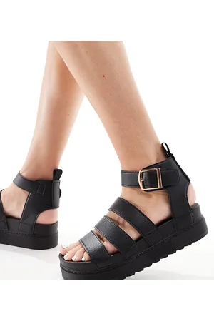 Truffle Collection Wide fit wide strap sandal in