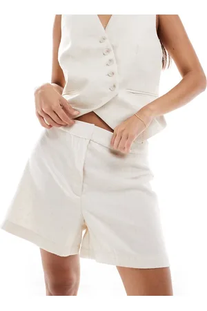 VERO MODA Mix and match linen touch tailored shorts in beige