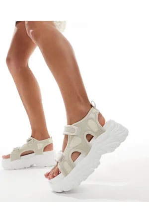 Truffle Collection Super chunky sports sandals in beige