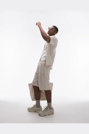 Topman Co-ord crochet stripe short in cream
