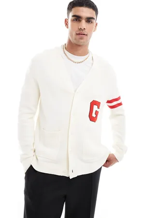 GANT Varsity knit cardigan in cream