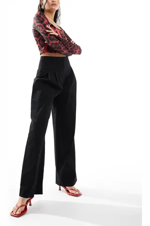 River Island High waist wide leg trouser in