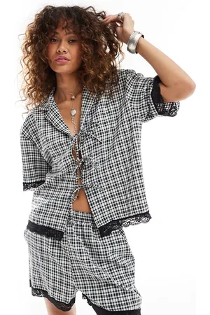 Reclaimed Pull on boxer short in gingham