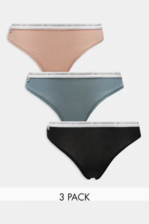 Lacoste 3 pack logo thongs in