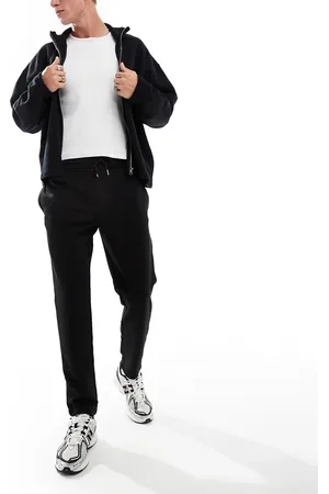 JACK & JONES Tapered drawstring smart trouser in
