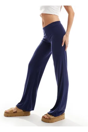Monki Super soft low waist straight leg baggy jersey trousers in