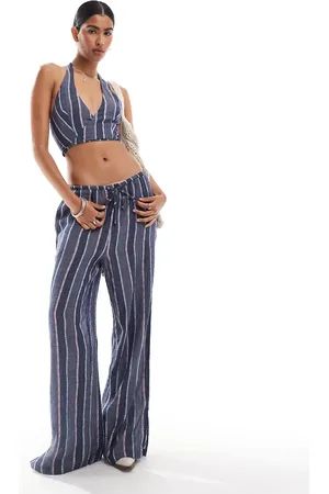 MANGO Tie waist straight leg co-ord trousers in
