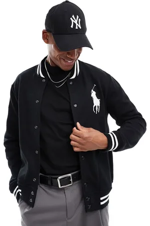 Ralph Lauren Player logo fleece baseball jacket in