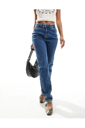 Noisy May Daisy high waist mom jeans in mid acid wash