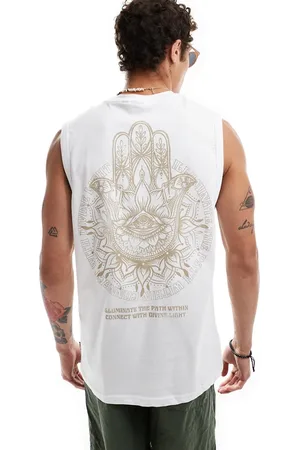 Only & Sons Oversize vest with fatima hand back print in