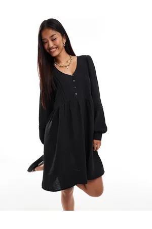 JDY Pleated detail smock dress in