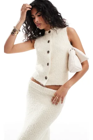 4th & Reckless Knitted waistcoat co-ord in cream