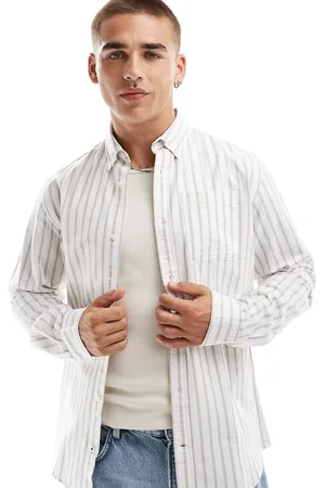 JACK & JONES Shirt with beige stripe