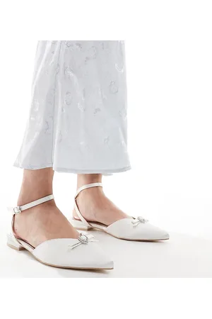 Be Mine Bridal Indi bow flat shoes in ivory