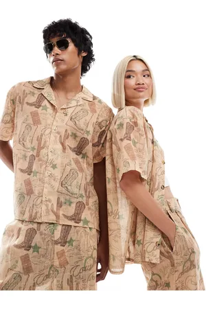 Reclaimed Unisex rodeo print shirt