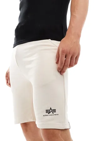 Alpha Industries Core logo sweat shorts in beige