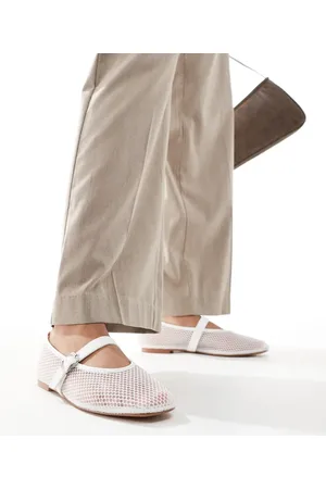 Public Desire Nelly Mesh Ballet with Buckle in White