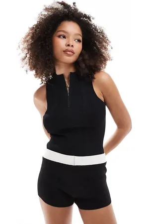 MANGO Half zip sleeveless jumper in