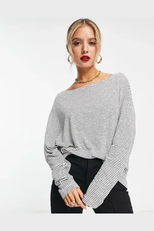 AllSaints Rita stripe long sleeve top in