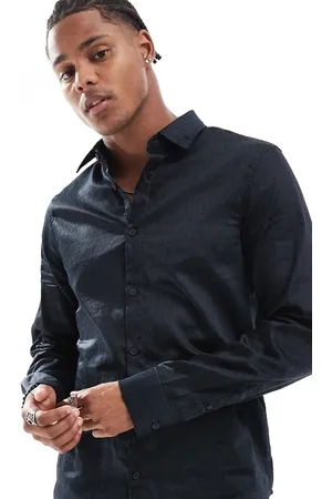 Armani Exchange All over logo text long sleeve shirt in
