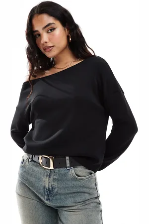 Stradivarius Soft touch off shoulder sweatshirt in
