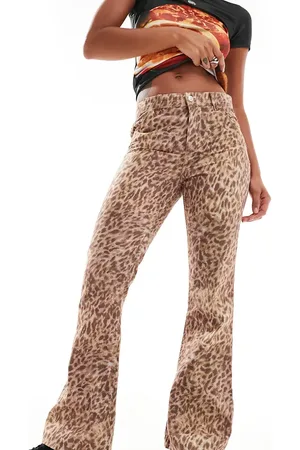 Reclaimed Western leopard flare jean