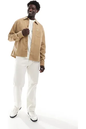 Fred Perry Twill overshirt in dark beige
