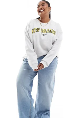 ASOS ASOS DESIGN Curve oversized sweat with new orleans graphic in ice marl