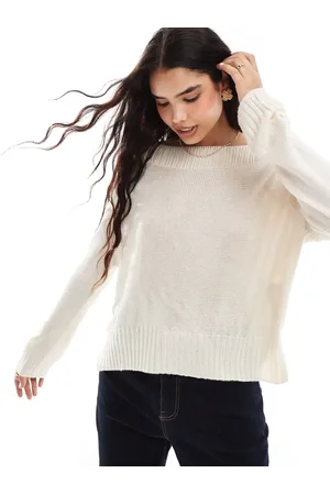Stradivarius Off shoulder jumper in beige