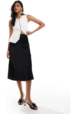 & OTHER STORIES Satin slip midi skirt in