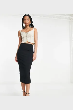 ASOS ASOS DESIGN Tall high waist tailored midi pencil skirt in