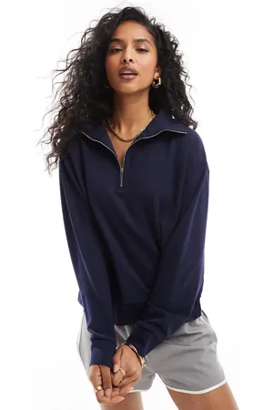 MANGO High neck half zip sweat in